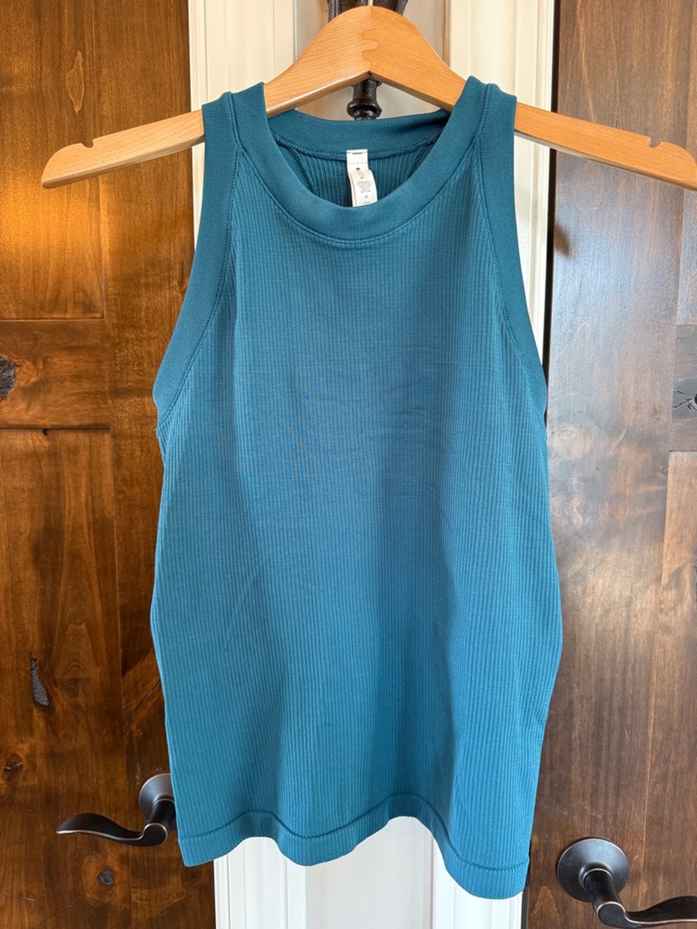 Athleta Women’s Teal Ribbed Tank Top - Classic Sleeveless Knit M